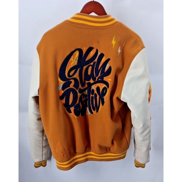 Bleecker & Mercer Jacket Men’s Medium Black Embroidered Varsity Streetwear - Picture 7 of 9